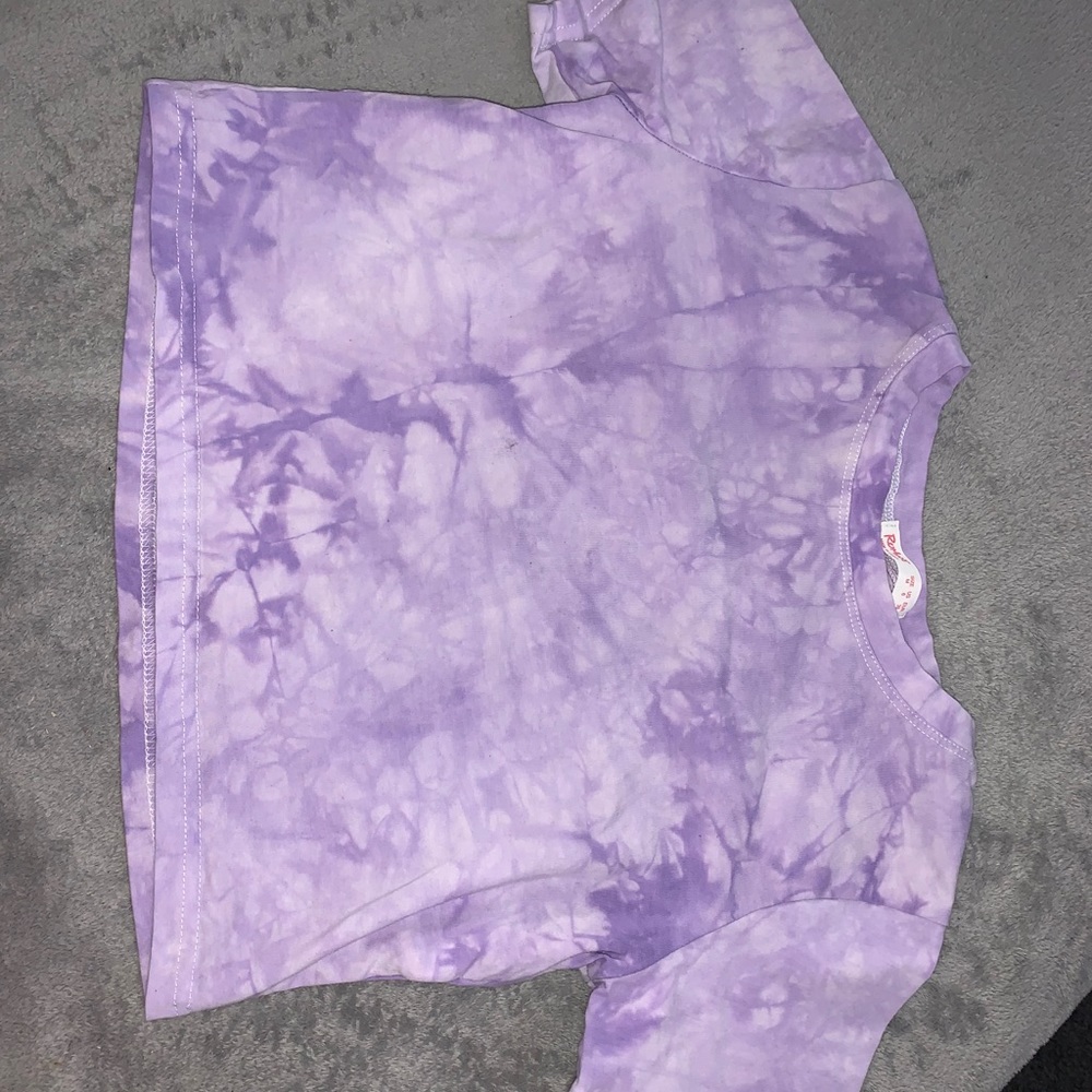 Purple tie-dye crop top